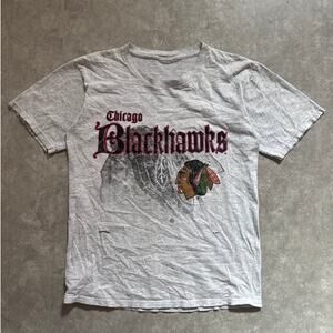 90s Vintage Chicago Blackhawks Heather Gray T Shirt Size M
